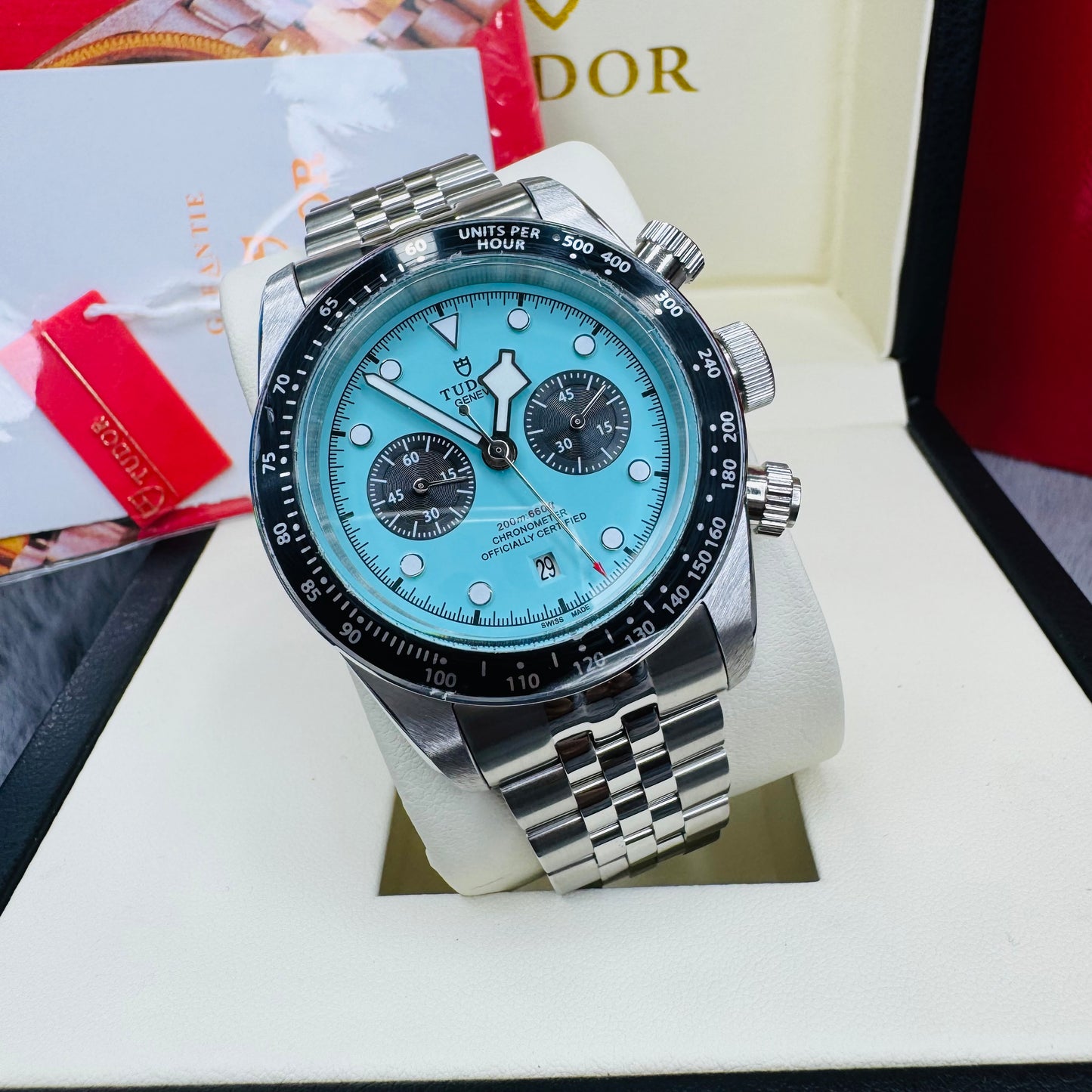 Tudor Black Bay Chrono Automatic Blue Dial Stainless Steel Jubilee Chain Euro Grade Men’s Watch