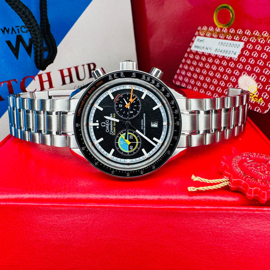 Omega Speedmaster Pilot "Flight Qualified" Chronograph Automatic Stainless Steel Chain Men's Watch