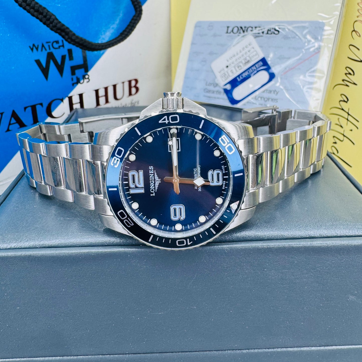 Longines HydroConquest Automatic Blue Dial Silver-Tone Stainless Steel Chain Men’s Watch