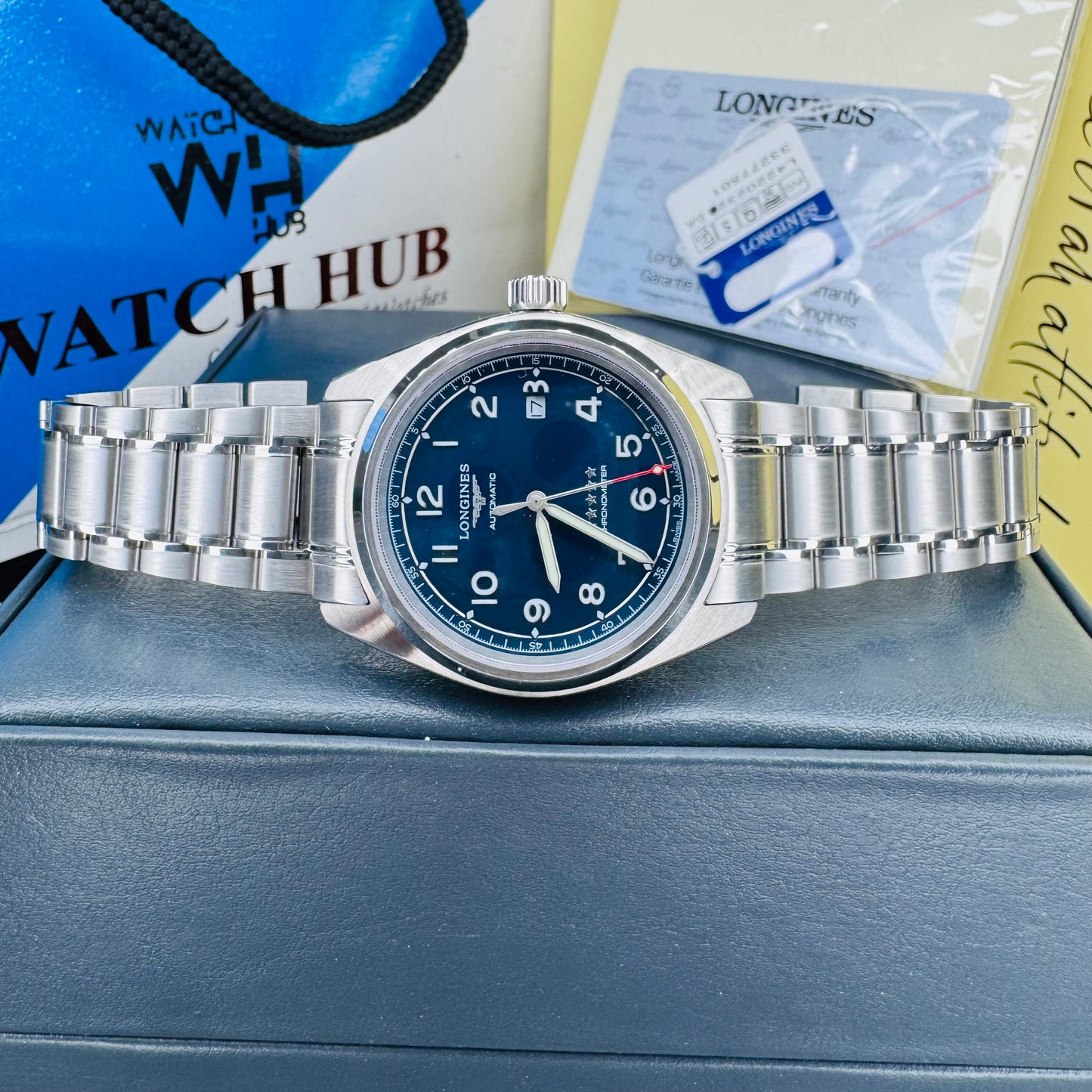 Longines SPIRIT Blue Dial Automatic Silver-Tone Stainless Steel Chain Men’s Watch