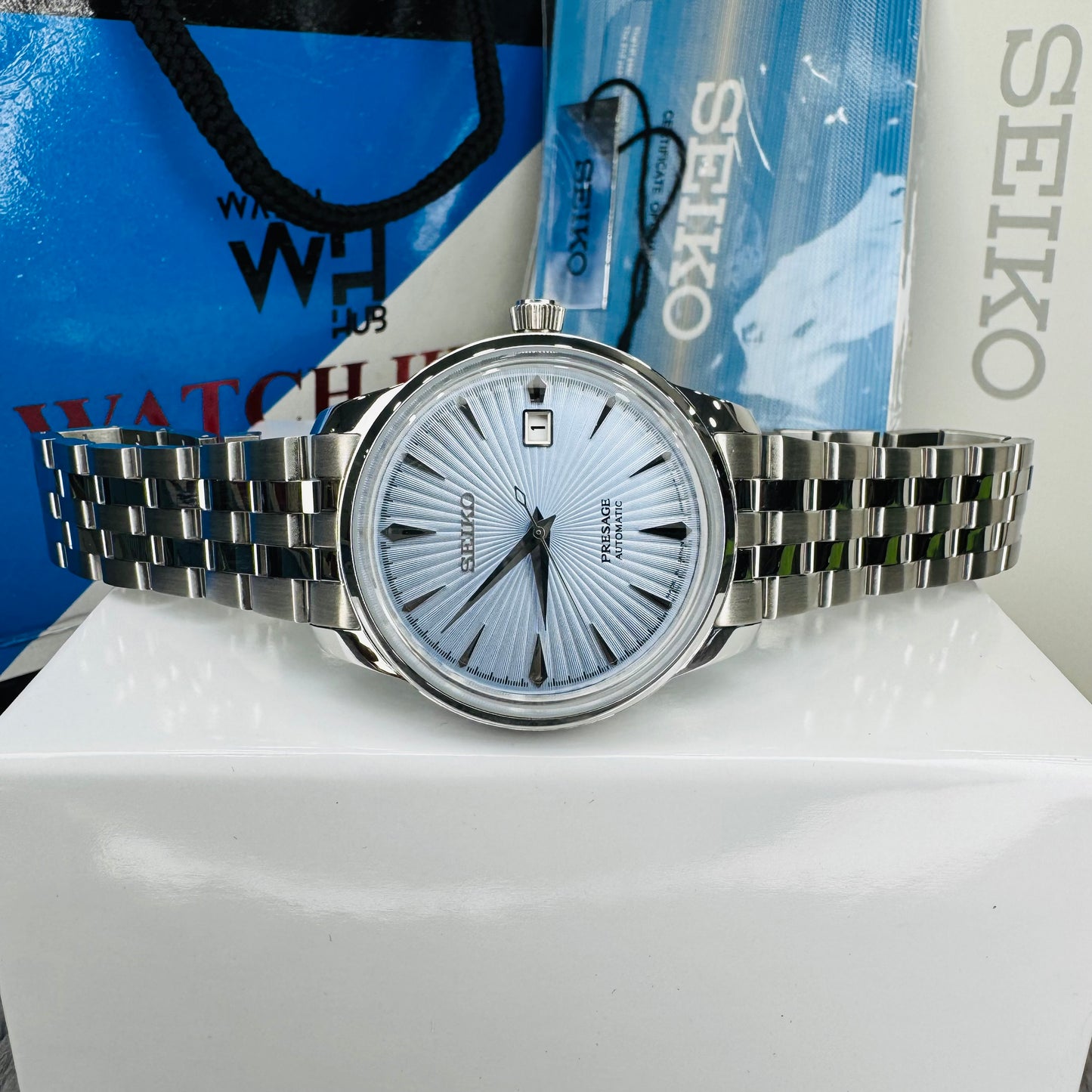 Seiko Presage SRPE19 Cocktail Time Automatic Blue Dial Stainless Steel Men's Watch