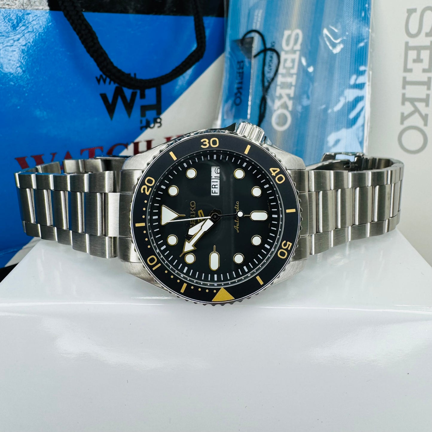 SEIKO 5 Sports SRPD57K1 Automatic Black Dial Stainless Steel Chain Men's watch