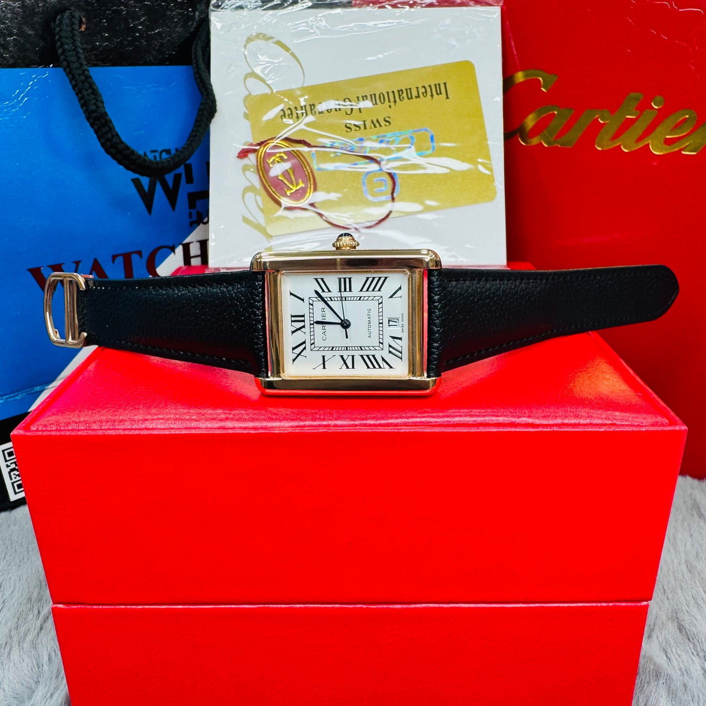 Cartier Tank Solo XL Automatic Stainless Steel Rose Gold Case Euro Grade Men’s Watch
