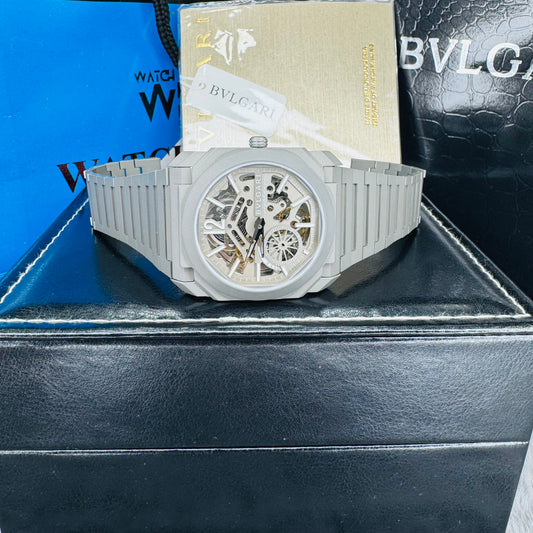 Bvlgari Octo Finissimo Skeleton Dial Automatic Euro Grade Ceramic Case & Chain Men’s Watch