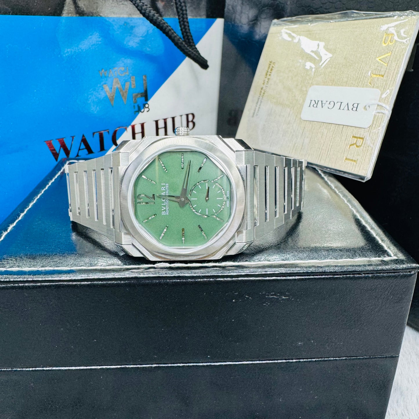 Bvlgari Octo Finissimo Green Dial Automatic Yoshida Special Edition Stainless Steel Chain Men’s Watch