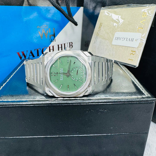Bvlgari Octo Finissimo Green Dial Automatic Yoshida Special Edition Stainless Steel Chain Men’s Watch