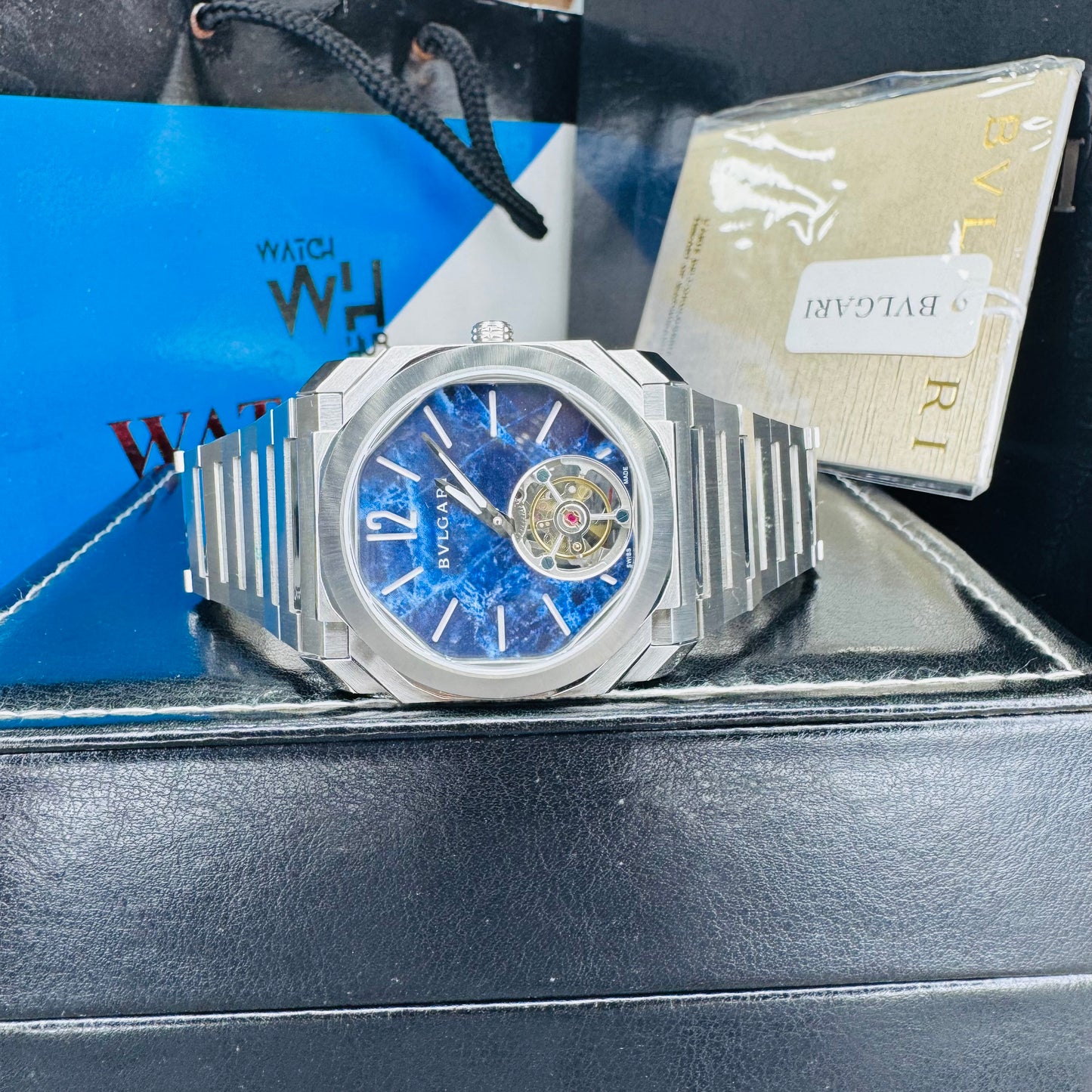 Bvlgari Octo Finissimo Tourbillon Blue Dial Automatic Stainless Steel Chain Men’s Watch