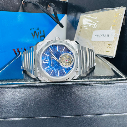 Bvlgari Octo Finissimo Tourbillon Blue Dial Automatic Stainless Steel Chain Men’s Watch