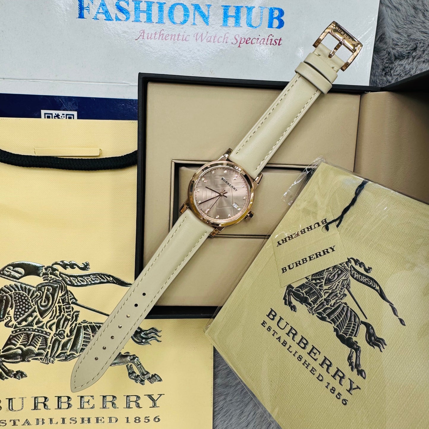 Burberry BU9146 Rose Gold-Tone Quartz Genuine Leather Strap Ladies Watch