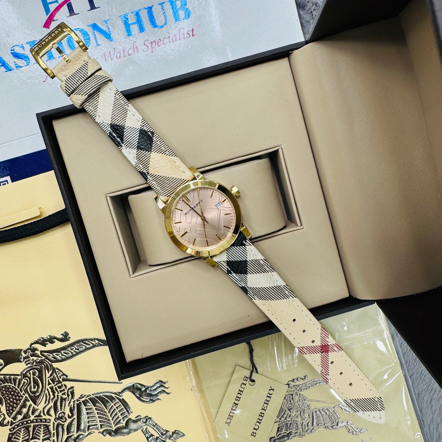 Burberry BU9145 Quartz Genuine Leather Strap Ladies Watch