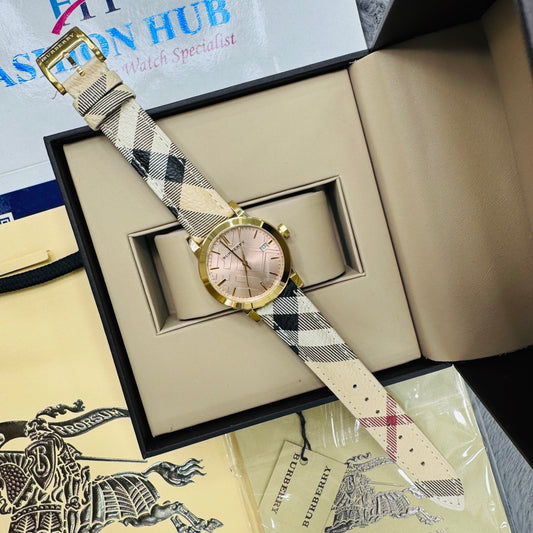 Burberry BU9145 Quartz Genuine Leather Strap Ladies Watch