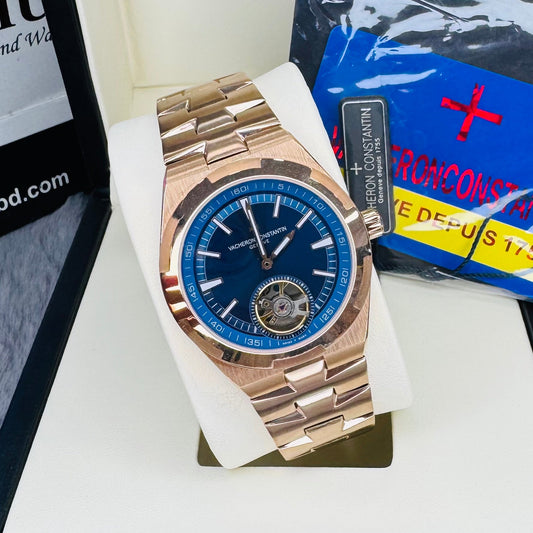 Vacheron Constantin Overseas Tourbillon Automatic Blue Dial Stainless Steel Chain Men’s Watch