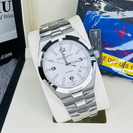 Vacheron Constantin Overseas Automatic White Dial Stainless Steel Chain Men’s Watch