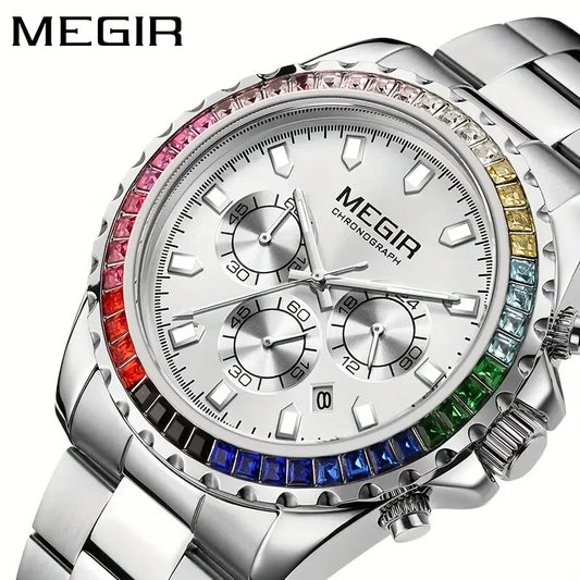 Megir MS2227GGD-7N3 Quartz Silver Stainless Steel Bracelet Men’s watch