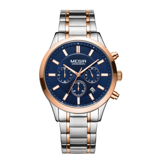 Megir M-2150 Quartz Chronograph Dualtone Stainless Steel Bracelet Men’s watch