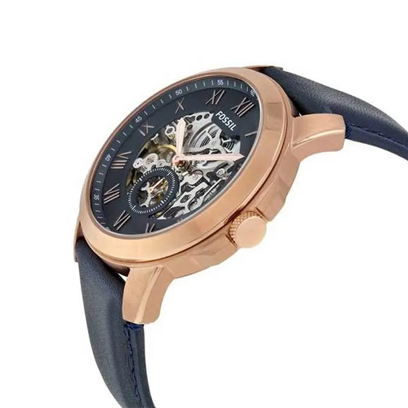 Fossil Grant ME3054 Skeleton Automatic Rose Gold-Tone Genuine Leather Men’s Watch