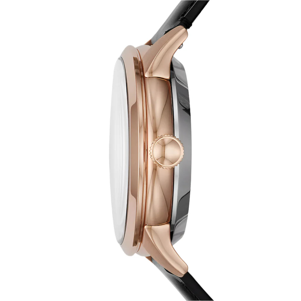 Fossil Townsman ME3170 Rose Gold-Tone Automatic Genuine Leather Strap Men’s Watch