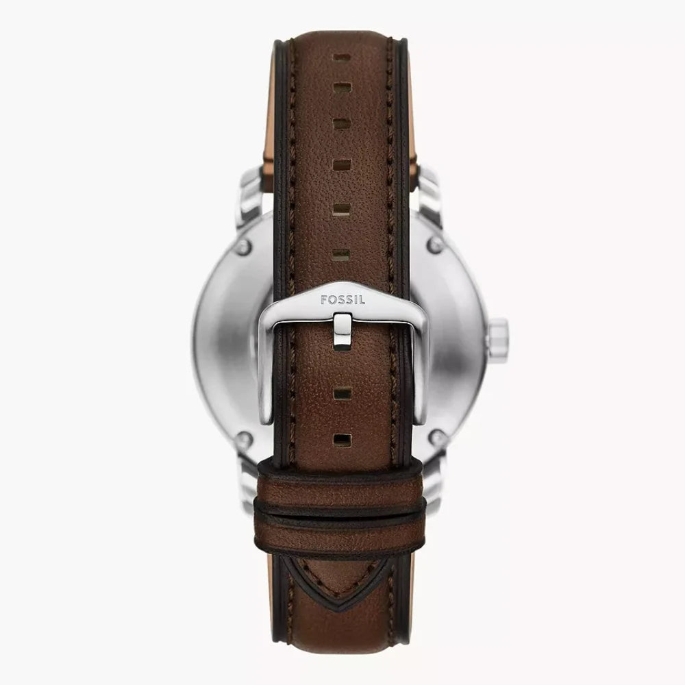 Fossil Heritage ME3264 Automatic Skeleton Off-white Dial Genuine Leather Strap Men’s Watch