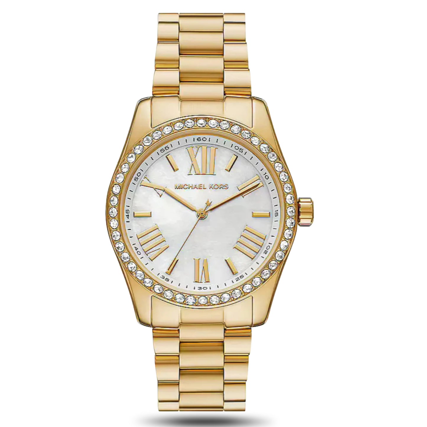 Michael Kors Lexington MK1079 Mother of Pearl White Dial Quartz Golden Tone Stainless Steel Women’s Watch