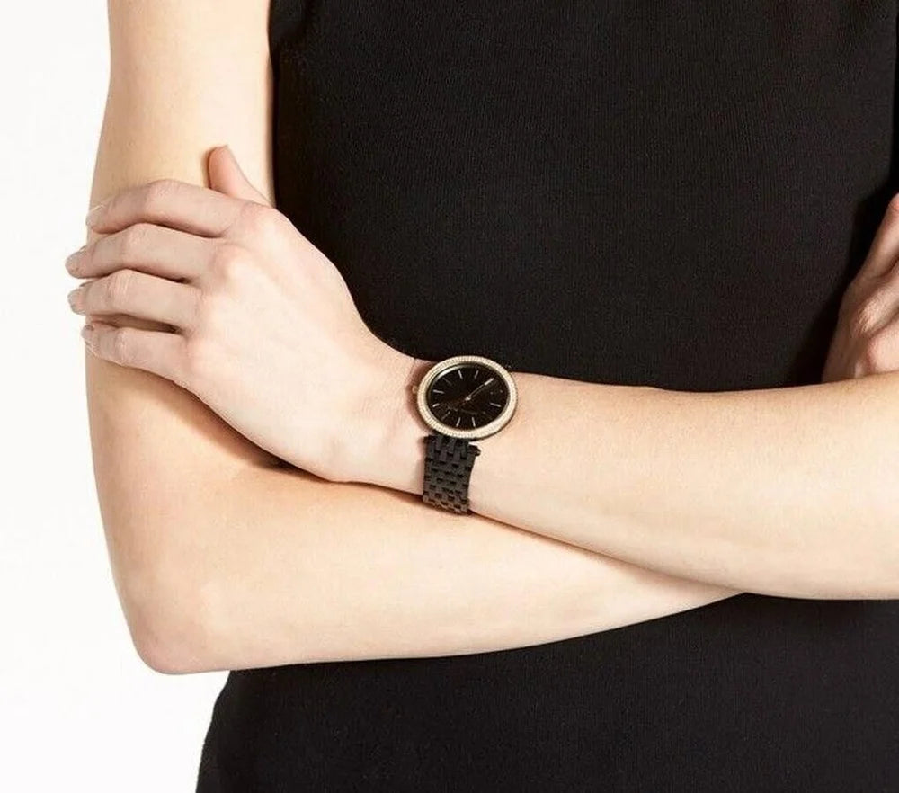 Michael Kors Darci MK3432 Quartz Full Black-Tone Stainless Steel Chain Ladies Watch