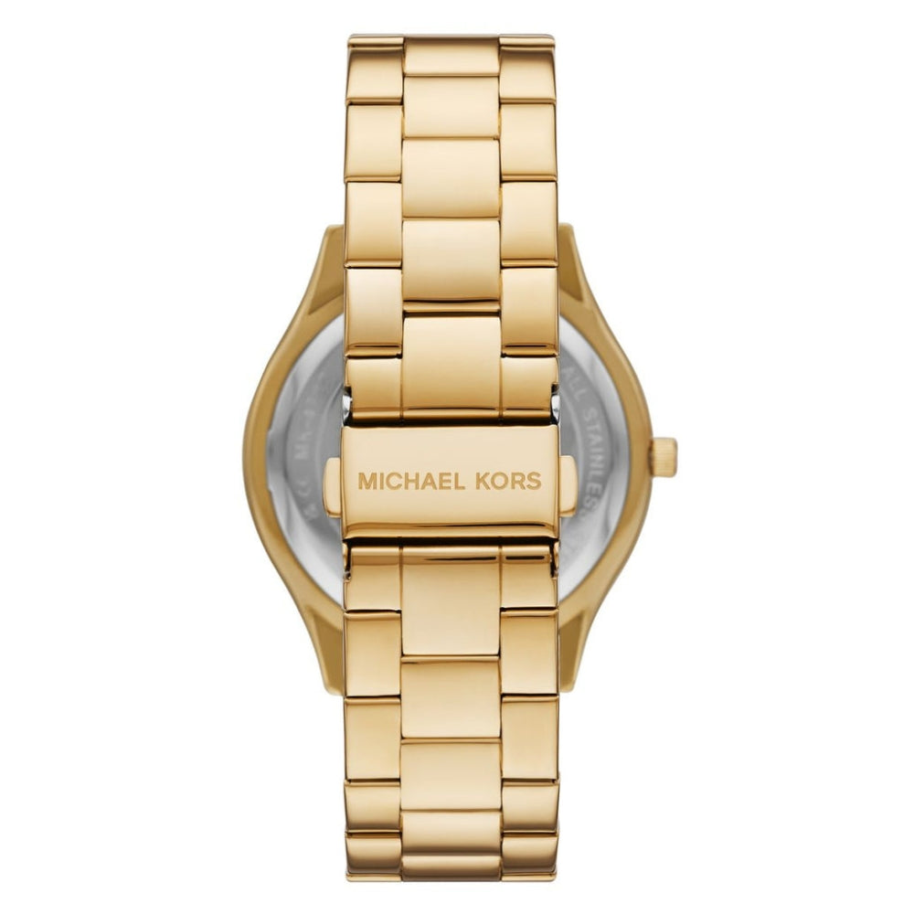 Michael Kors Janelle MK4730 Gold Dial Quartz Stainless Steel And Tort Acetate Bracelet Women’s Watch
