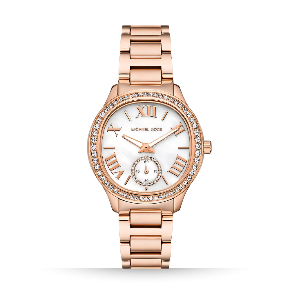 Michael Kors Sage Pavé MK4806 Quartz Three-Hand Rose Gold Stainless Steel Women’s Watch