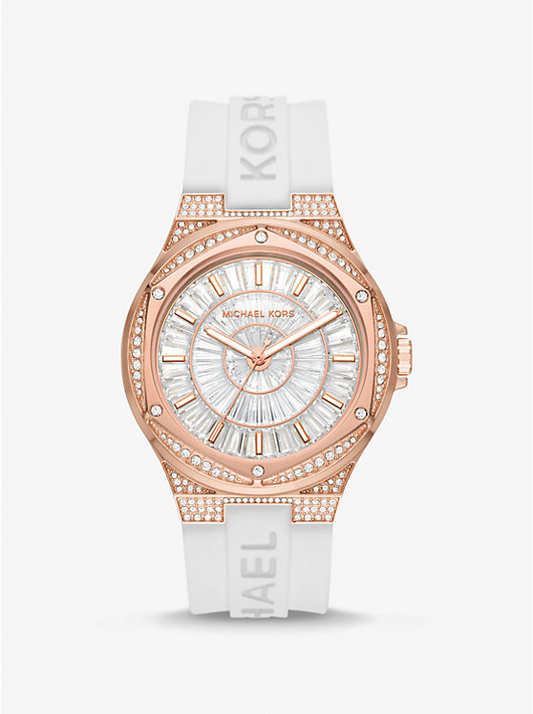 Michael Kors Lennox MK7248 Quartz Stainless Steel Silicone Strap Ladies Watch