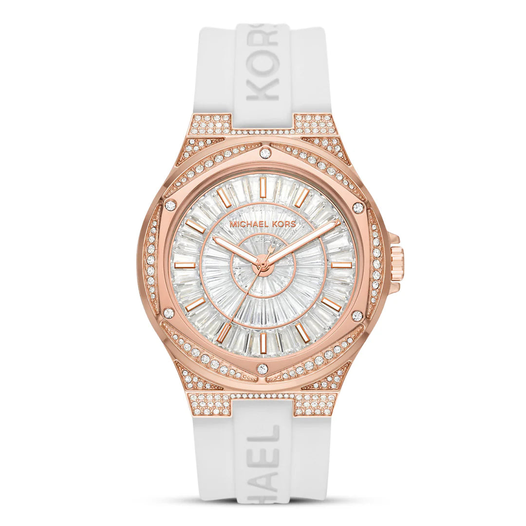 Michael Kors Lennox MK7248 Quartz Stainless Steel Silicone Strap Ladies Watch