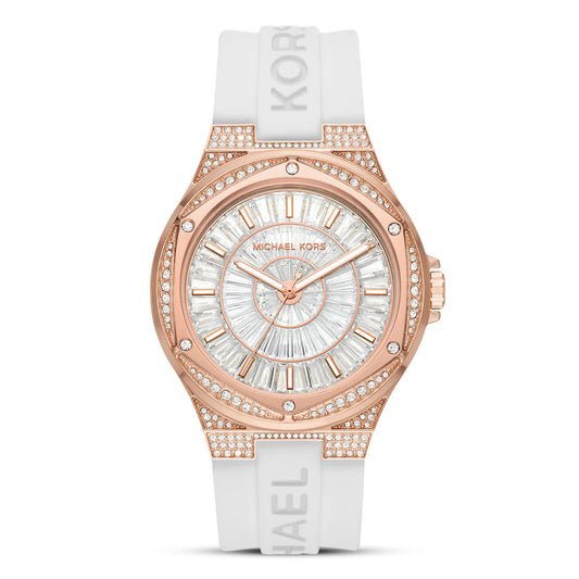 Michael Kors Lennox MK7248 Quartz Stainless Steel Silicone Strap Ladies Watch