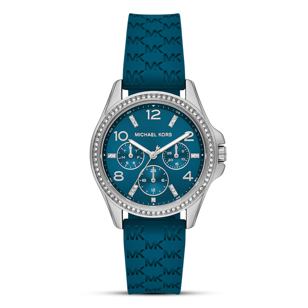 Michael Kors Mini Pilot MKO1004 Blue Dial Quartz Stainless Steel & Silicone Strap Ladies Watch