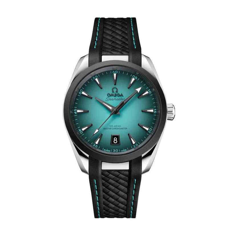 Omega Seamaster Aqua Terra 150M Co-Axial Automatic Blue Dial Stainless Steel Silicon Strap Men's Watch