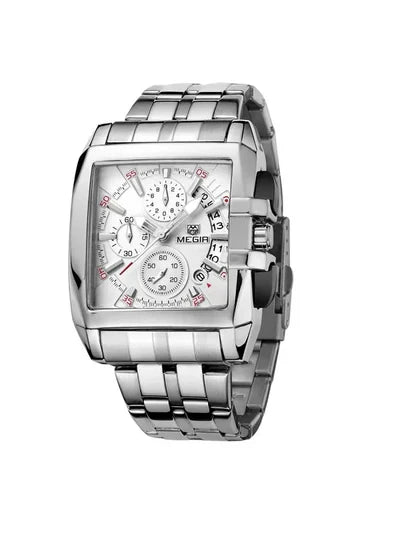 Megir MS2018G-7 Chronograph Quartz Silver Stainless Steel Chain Men’s watch