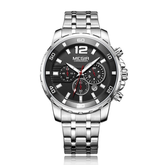 Megir Optic Gold Chronograph 2068 Stainless Steel Chain Men’s watch