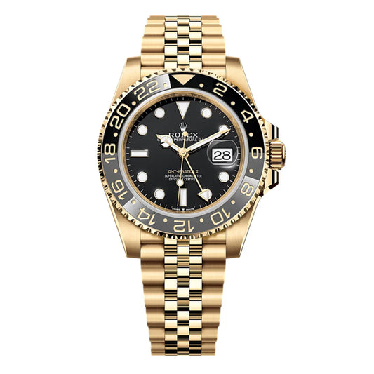 Rolex GMT Master II Automatic Full Golden with Black Dial Stainless Steel Jubilee Bracelet Men’s Watch