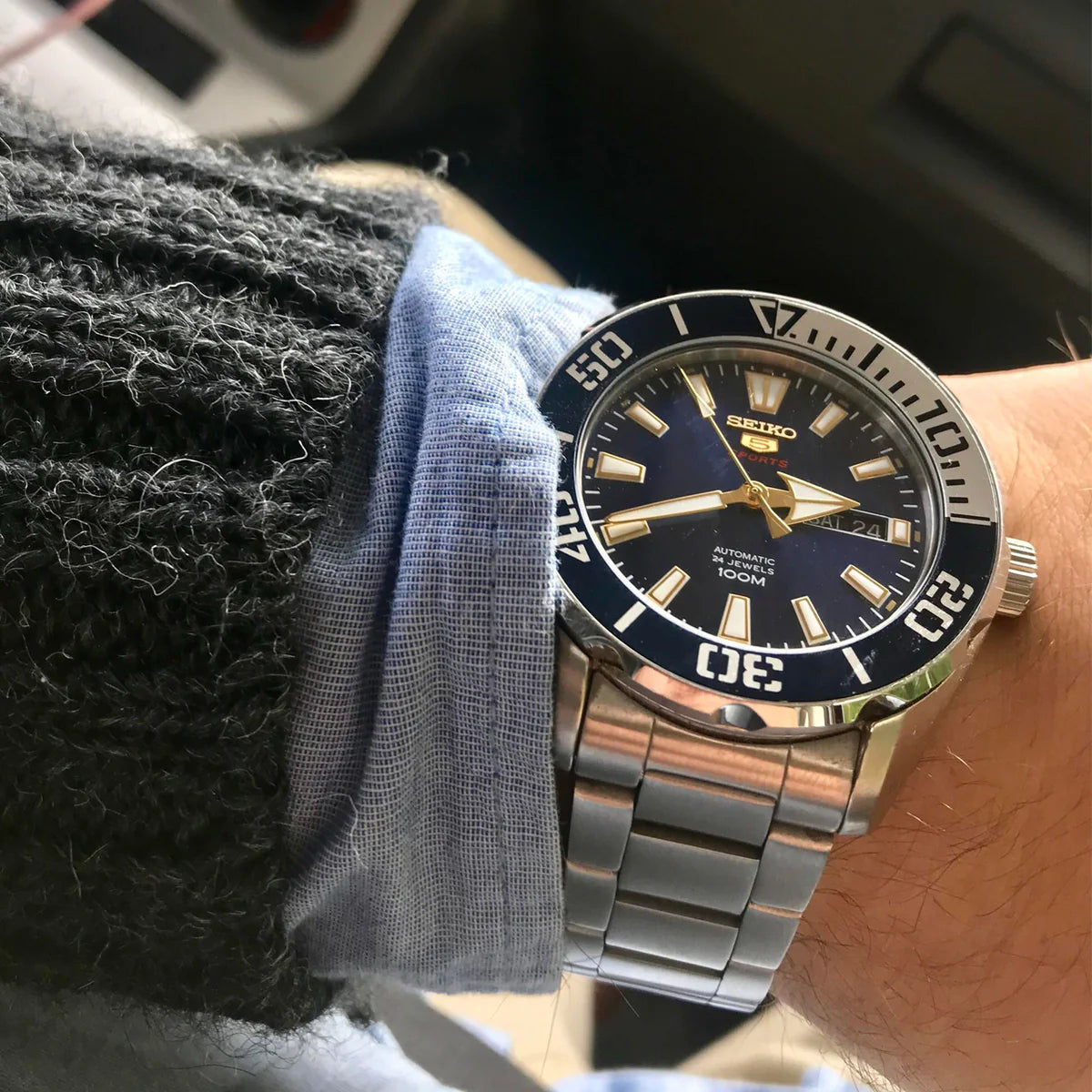 Seiko 5 Sports SRPC51J1 Automatic Blue Dial Stainless Steel Automatic Men's Watch