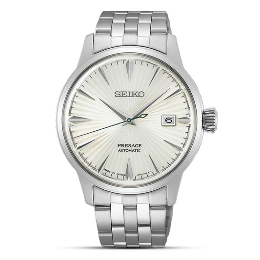 Seiko Presage SRPG23J1 Cocktail Time "The Martini" Automatic White Dial Stainless Steel Men's Watch