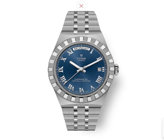 Tudor Royal Day-Date Automatic Blue Sunray Dial Stainless Steel Chain Euro Grade Men's Watch