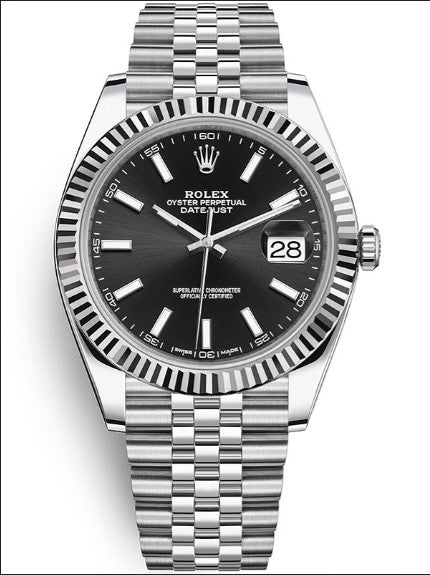 Rolex Datejust Ref: 126334 Stainless Steel Black Dial Jubilee Bracelet 41mm Swiss 1:1 Mirror Grade Men’s Watch