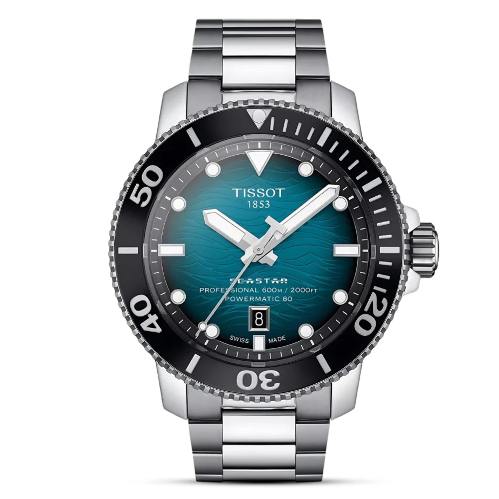 Tissot Seastar 2000 T120607 Powermatic 80 Blue Dial Automatic Stainless Steel Chain Men’s Watch