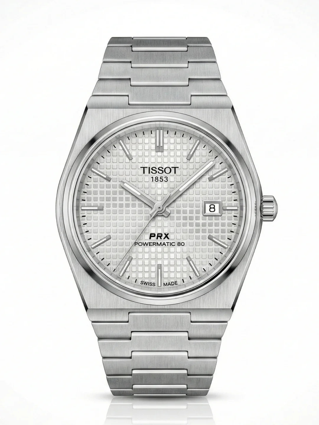 Tissot PRX T137207 POWERMATIC 80 Automatic White Dial Stainless Steel Chain Men’s Watch