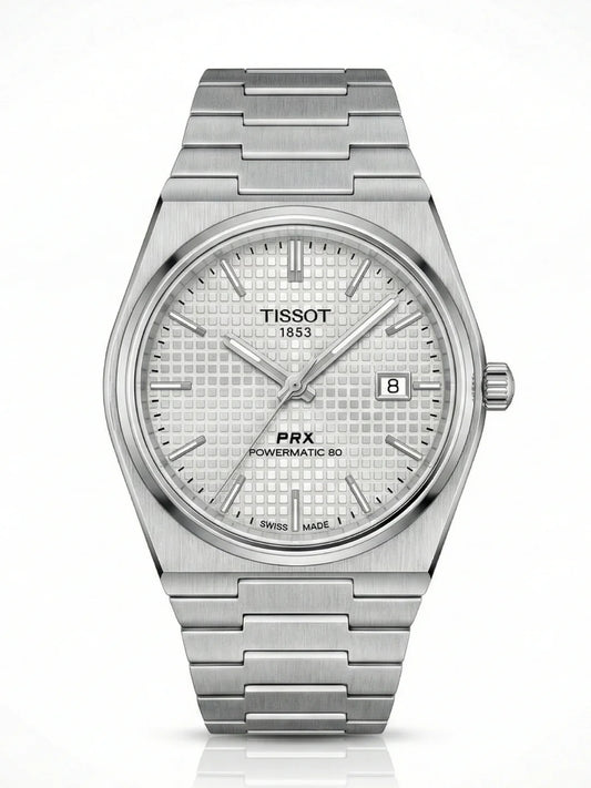 Tissot PRX T137207 POWERMATIC 80 Automatic White Dial Stainless Steel Chain Men’s Watch