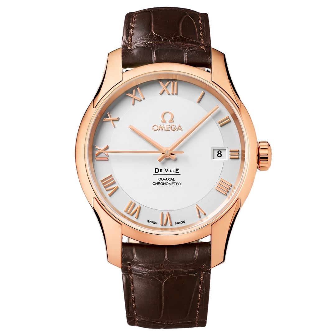 Omega DE Ville Automatic Genuine Leather Strap Men's Watch