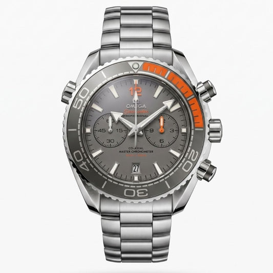 Omega Seamaster Professional Planet Ocean Quartz Chronograph Stainless Steel Mens Watch