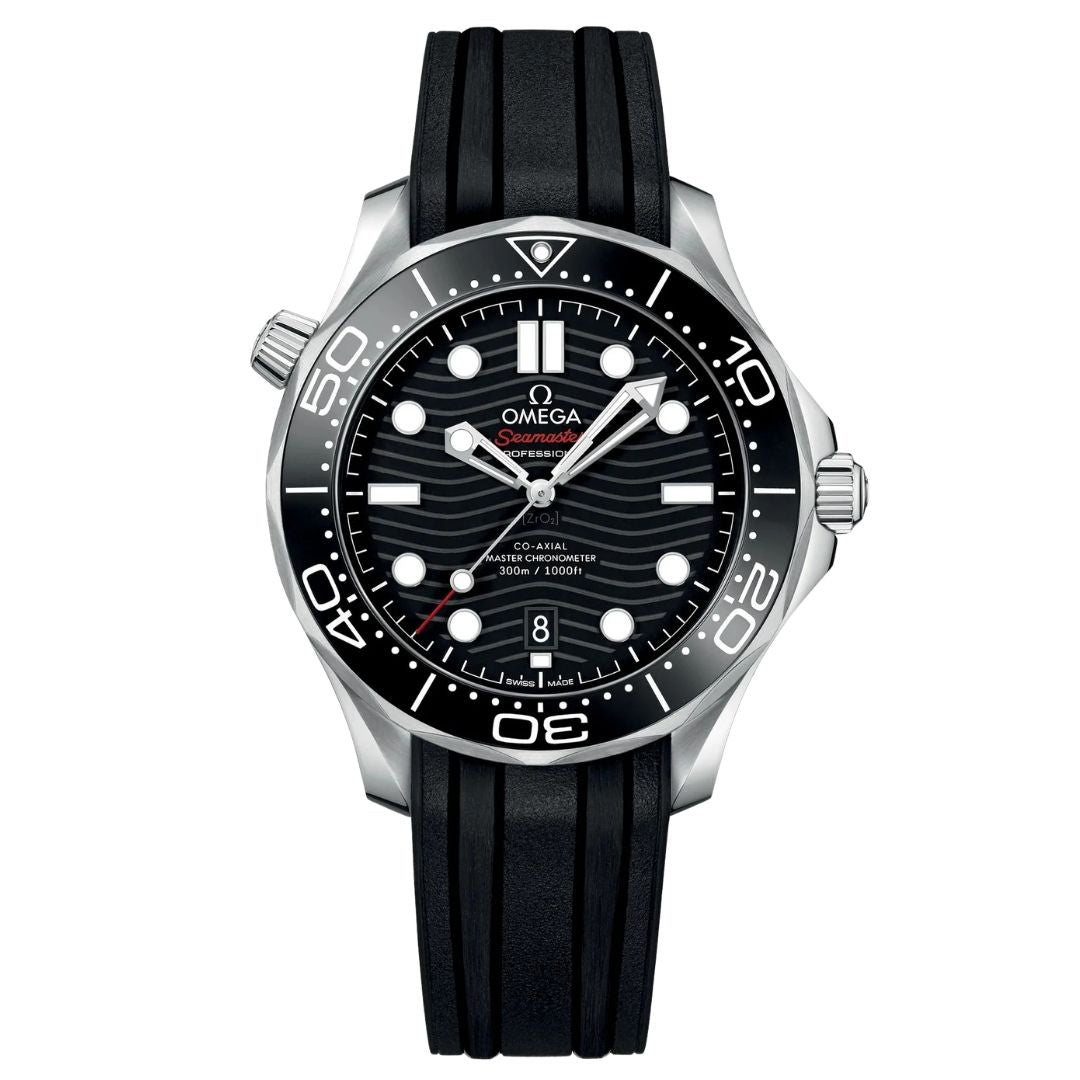 Ome_ga Seamaster Professional Diver 300M Automatic Silicon Strap Men's Watch