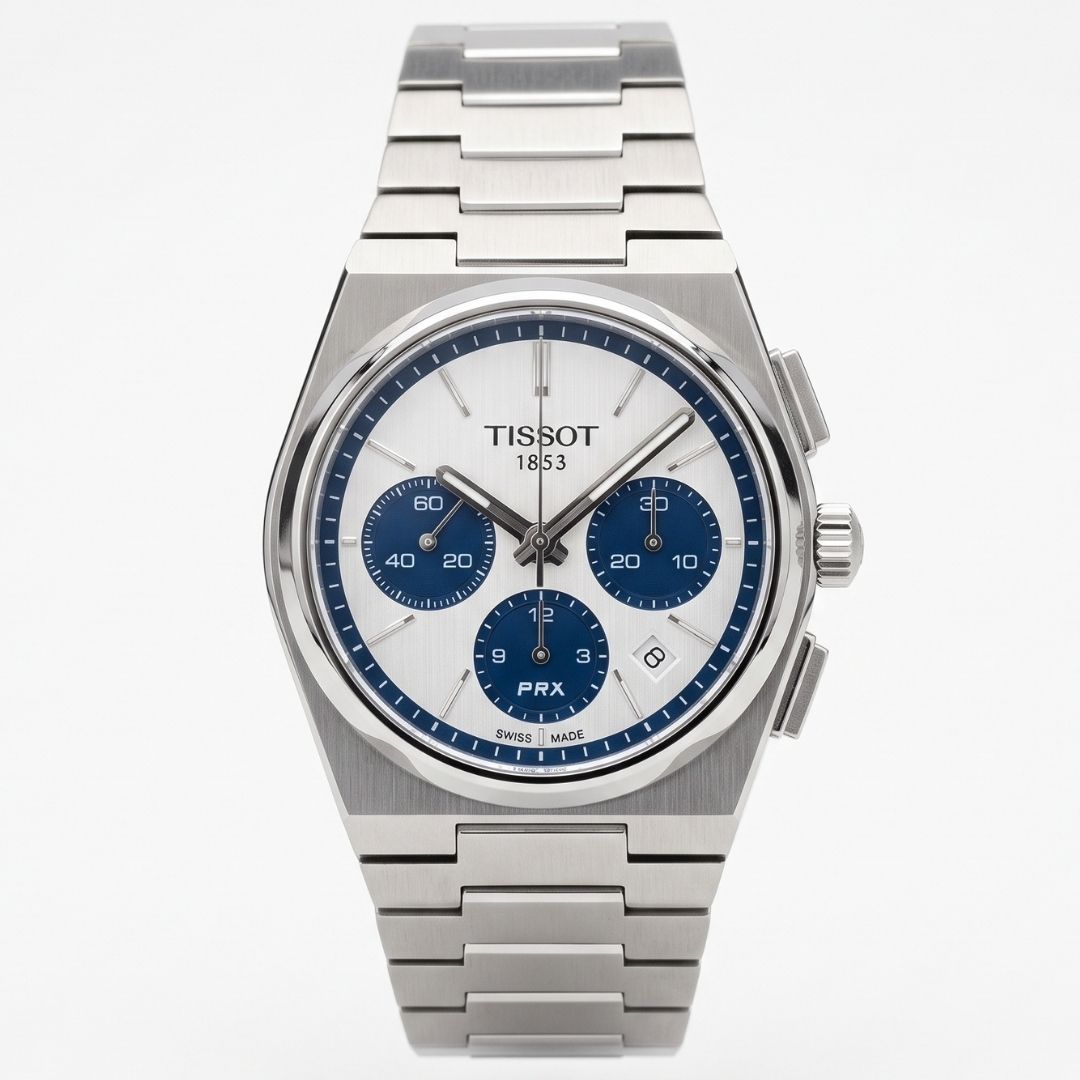 Tissot PRX T137427 Blue Panda Chronograph Quartz Stainless Steel Chain Men’s Watch