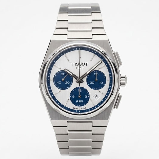 Tissot PRX T137427 Blue Panda Chronograph Quartz Stainless Steel Chain Men’s Watch