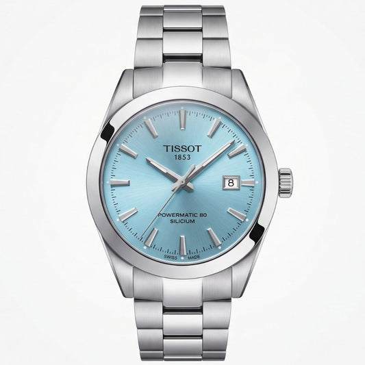 Tissot Gentleman Silicium Powermatic 80 Ice Blue Dial Automatic Stainless Steel Men’s Watch