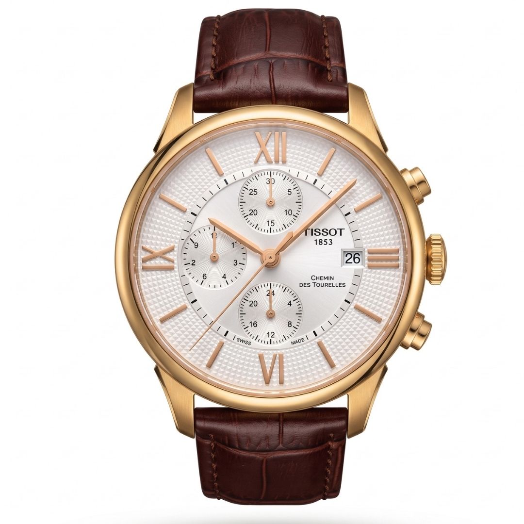 Tissot T099427 A Automatic Chronograph Complete Calendar Stainless Steel Leather Strap Men’s Watch