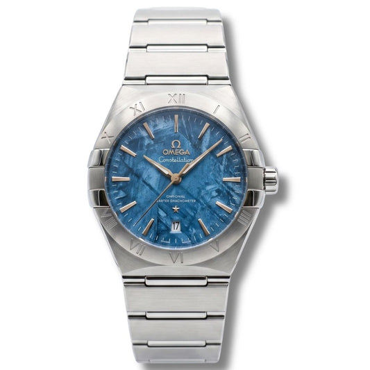 Omega Constellation Meteorite Blue Dial Edition Automatic Stainless Steel Chain Men's Watch