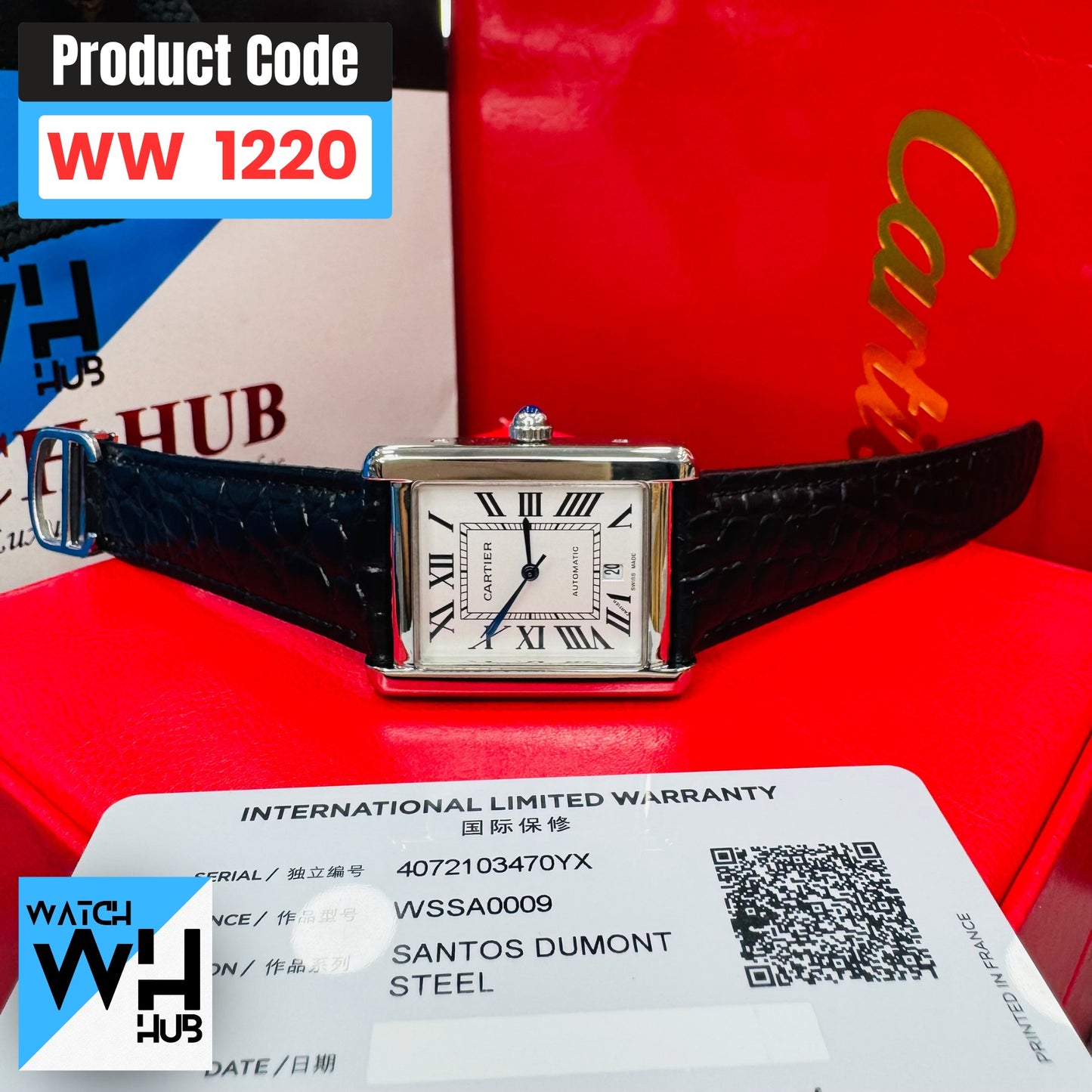 Cartier Tank Solo XL Automatic Stainless Steel Silver Case  Euro Grade Men’s Watch